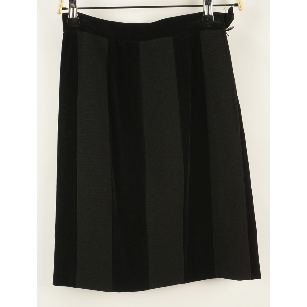 Vintage Valentino Boutique Runway Woven Stripe Mini Skirt Women's Size 8 Black